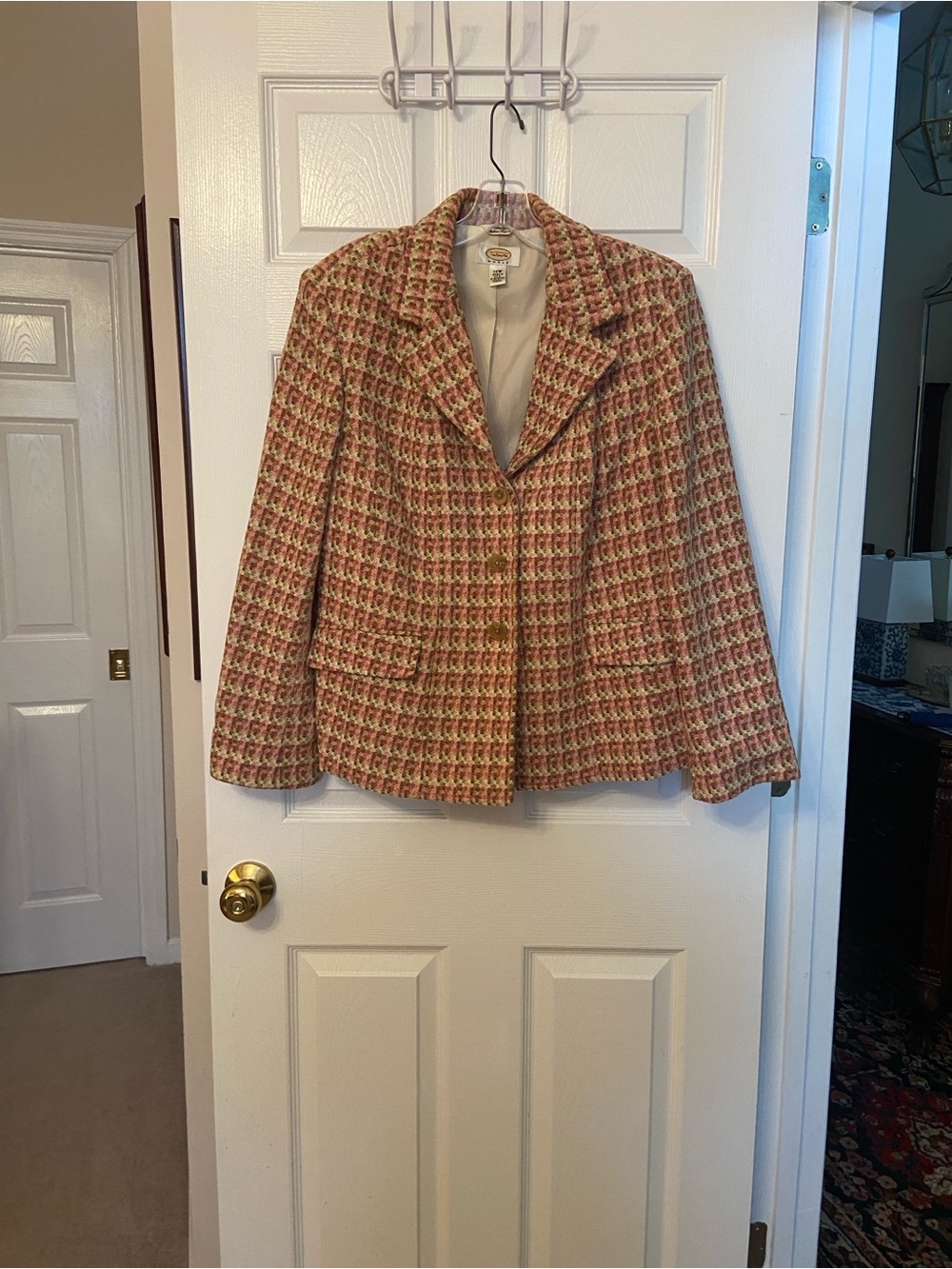 Talbots Pink Multi Tweed Blazer Jacket